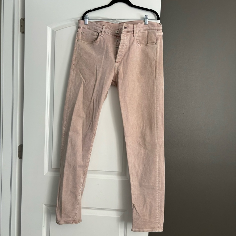 Rag & Bone Men's Slim Button-Fly Jeans in Pale Pink 36W
